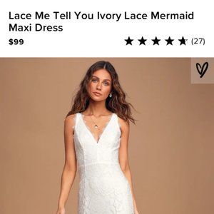 Lulus ivory, lace mermaid maxi dress - size L